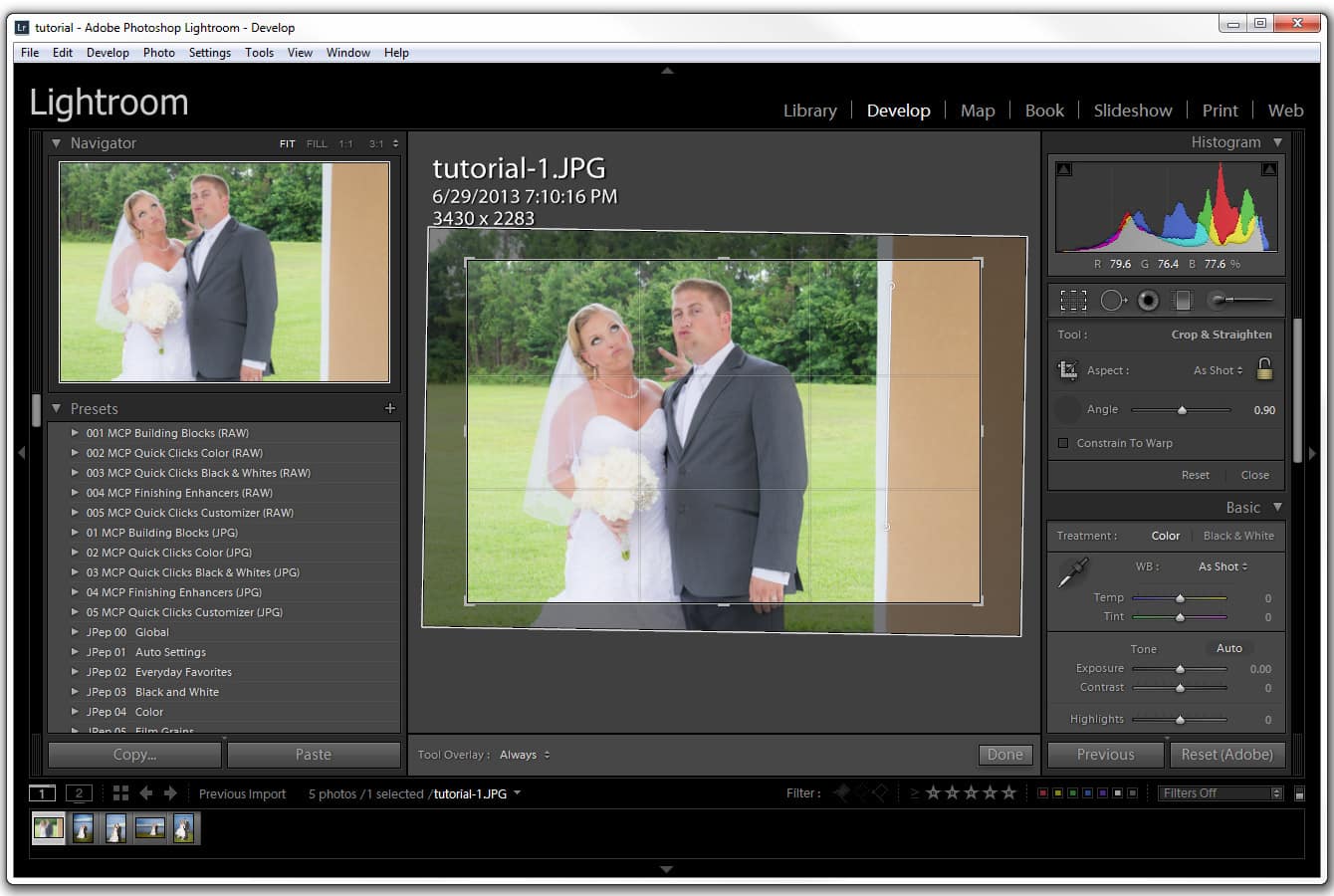 How to straighten in Lightroom