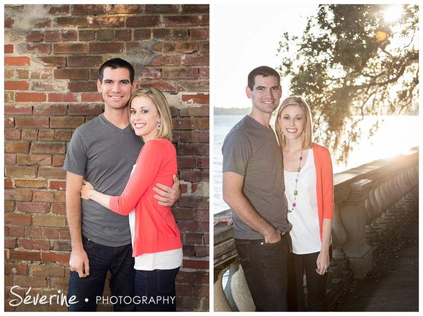 Fun engagement photos by the Oak Tree Park in Jacksonville