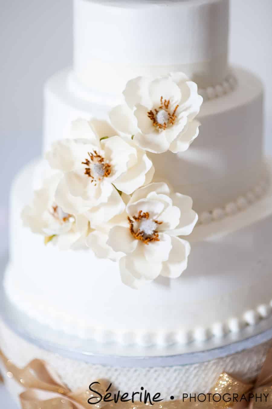 Wedding Cake With White Flowers