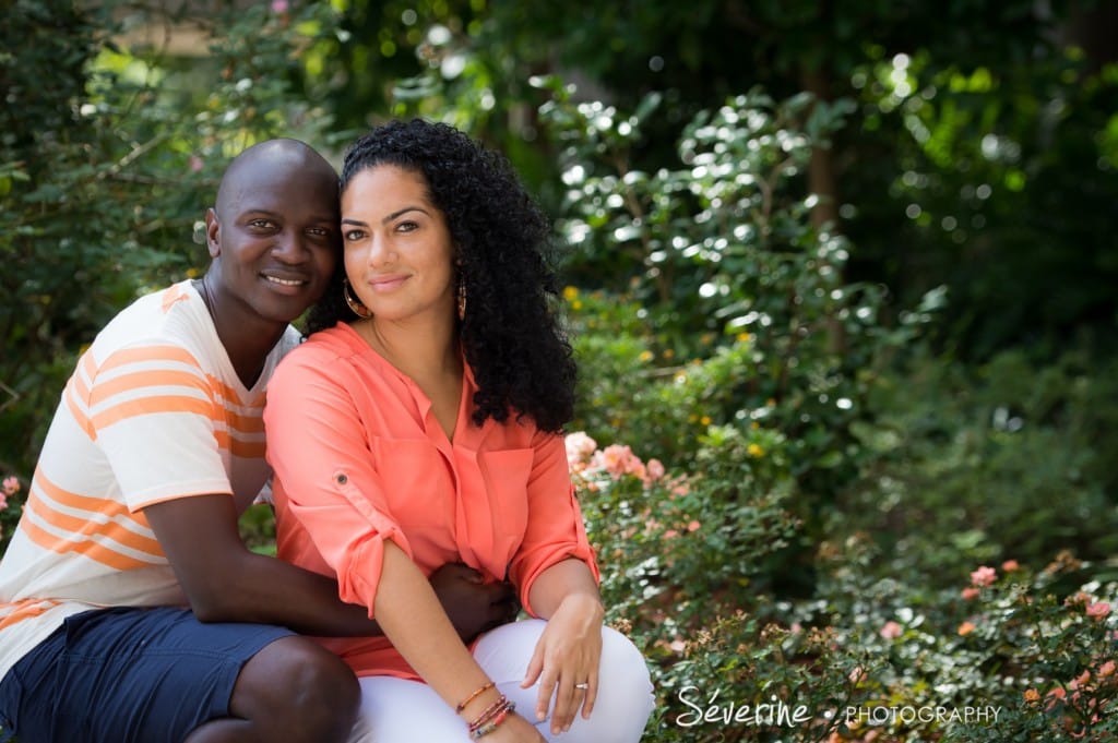 engagement with flower