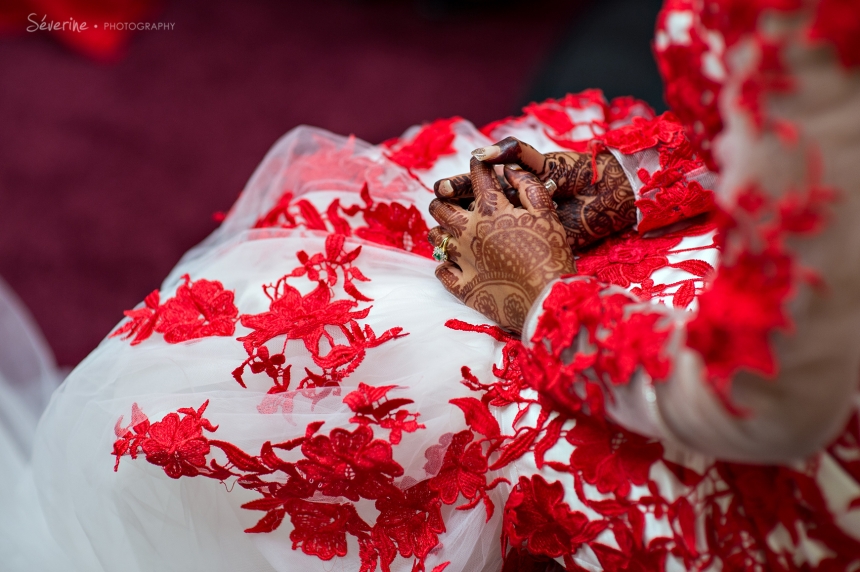 Jacksonville Wedding with a red dress