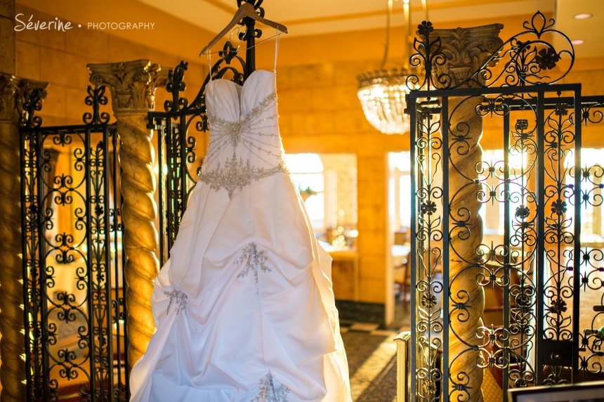 Wedding dress inside Club Continental in Orange Park