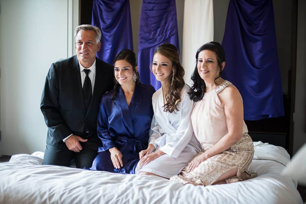 with the bride's parents